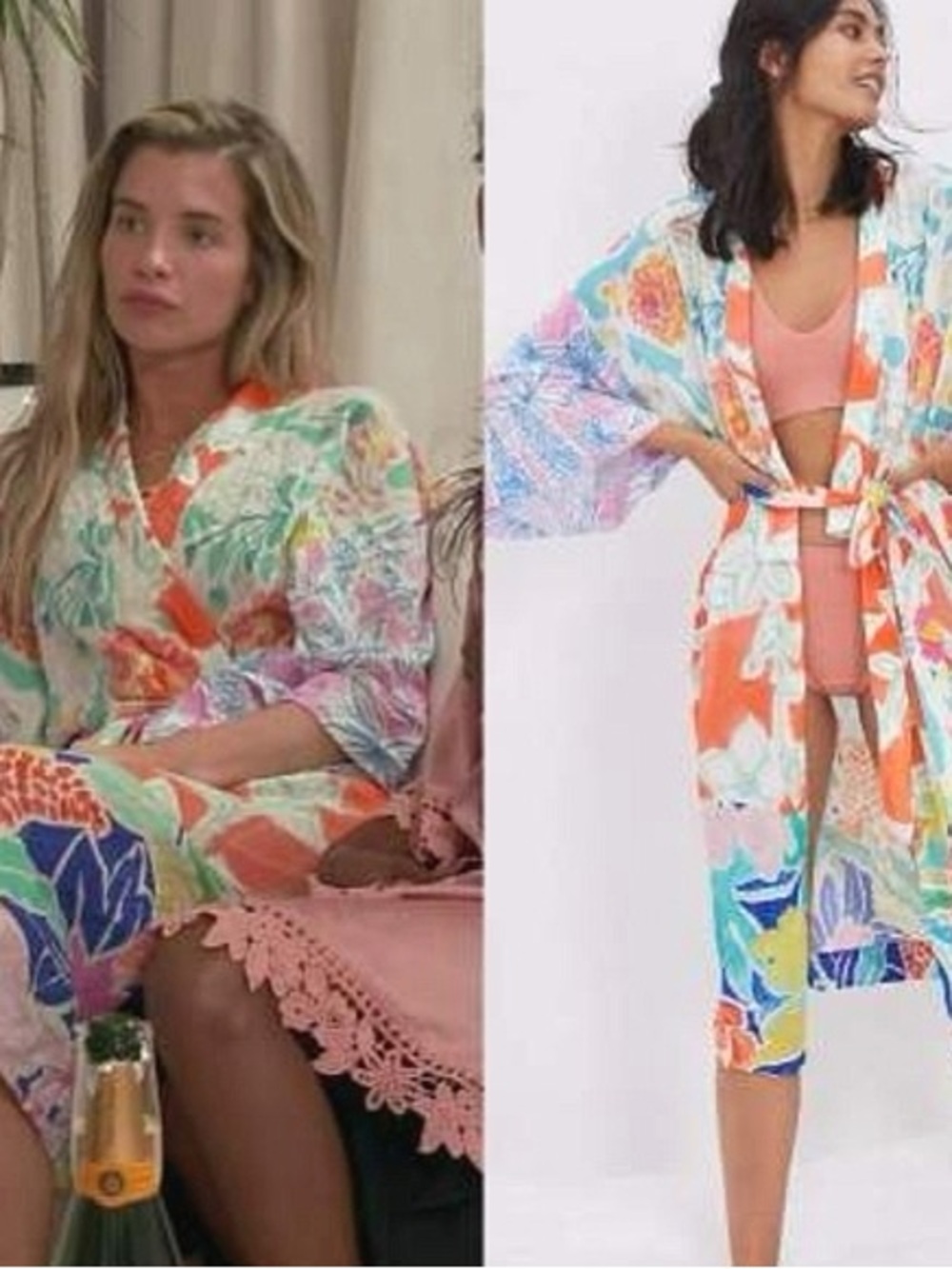 LIKE NEW seen on screen POCKETS! Anthropologie watercolor robe kimono size multi